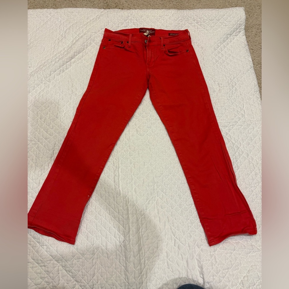 Lucky Brand Red cropped Women's Flare Jeans